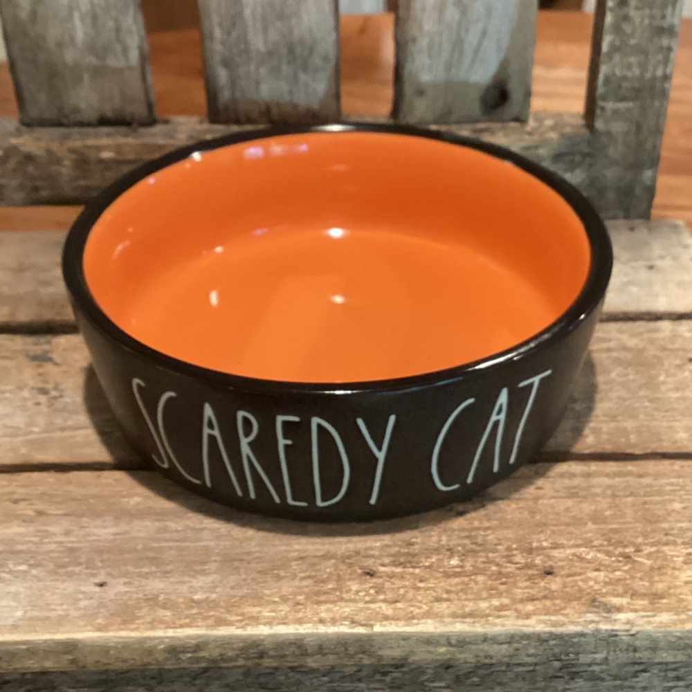 Rae Dunn Halloween SCAREDY CAT Pet Bowl